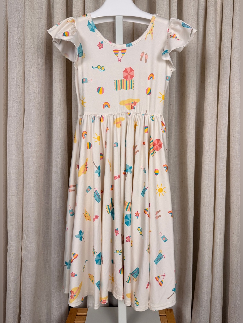 DOT DOT SMILE Colorful *Summer Vibes* Print Fit & Flare Flutter Dress 8-10 Years